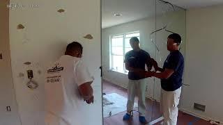 How To Remove A Wall Glass  Mirror Safely  one piece  No need to Crash it