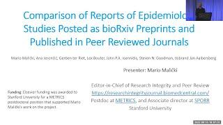 Reports of Epidemiology Studies Posted as bioRxiv Preprints and Published in Peer Reviewed Journals