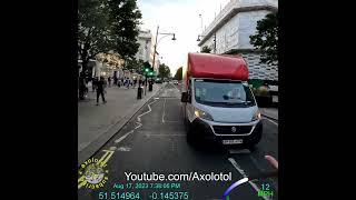 Cyclist stops a van driver. Dangerous passing in the oncoming lane on zigzags into my path BF68VFN