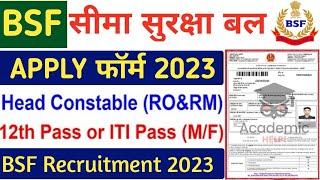 Bsf ro rm 2023 form kaise bhare  BSF recruitment 2023  bsf online vacancy 2023 #bsf