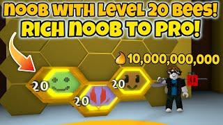 Noob With Level 20 Bees Gets 50 Bees in 2 Hours - Bee Swarm Simulator