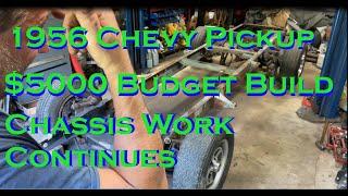 $5000 budget build 1956 Chevy Pickup continues boxing the frame rails fixing rust and a new donor