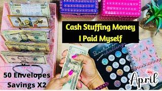 CASH STUFFING   YOUTUBE PAYCHECK CONTINUED  50 ENVELOPES SAVINGS   2022  APINKECLOTHLIFE