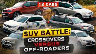 SUV Battle 2021 Crossovers versus Off-Roaders  Pajero Tiguan Outback Touareg Land Cruiser X5