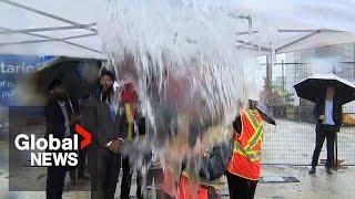 Severe thunderstorms halt Toronto press conference The medias tent is collapsing