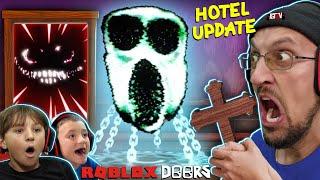 We Beat Roblox Doors Hotel Update by Trapping Ambush with Crucifix FGTeeV vs. New Door 100