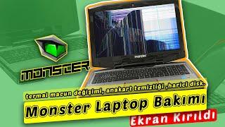 6 yıllık Monster Laptop Bakım ve Temizliği  Ekranı Kırıldı