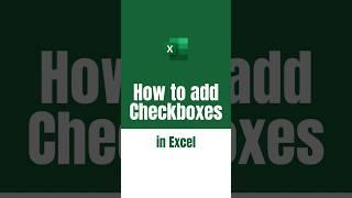 How to add Checkboxes in Excel