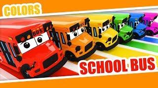 Learn Colors with Bus with Kids  Color Rainbow  School Bus Colors