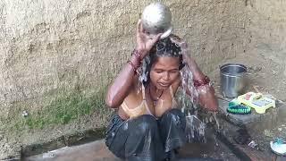 aunty village hot  first vlog aunty bathing vlogsmy first vlog viral