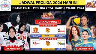 Jadwal Proliga 2024 Hari ini - Grand Final Proliga 2024 - Sabtu 20 Juli 2024 - BIN vs Elektrik PLN