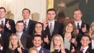 White House Intern Sparks Controversy With Hand Gesture in Trump Photo