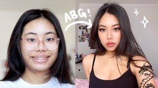 nerdy asian girl to ABG baddie Asian Baby Girl makeup transformation