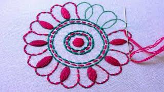 Hand Embroidery Nakshi Katha Design By Satin & Running Stitch  নকশী কাঁথা সেলাই