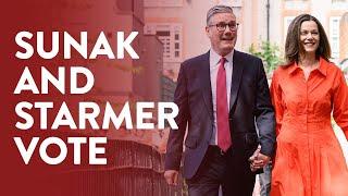 General Election Sunak and Starmer cast their votes