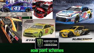 ALL NASCAR 2018 PAINT SCHEMES AS OF 112217