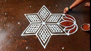 Pongal 2024 simple padi kolam5*3 sankranti chukala muggulubhogi special kolam Beautiful rangoli