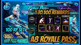 A8 ROYAL PASS 1 TO 100 REWARDS FIRST LOOK  3.3 UPDATE ATLANTIS MODE  BGMI 