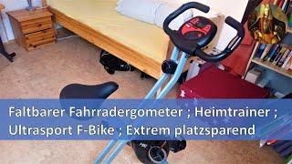 Faltbarer Fahrradergometer  Heimtrainer  Ultrasport F-Bike  Extrem platzsparend