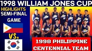 1998 PHILIPPINE CENTENNIAL TEAM VS S.KOREA 1998 WILLIAM JONES CUP HIGHLIGHTS