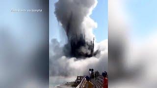 Visitor records Biscuit Basin explosion in Yellowstone National Park