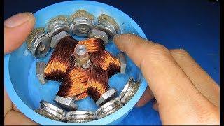 How to make a powerful DC motor from screws    Top strong DIY motor