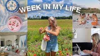 spend the week with me vlog flower field my bday working