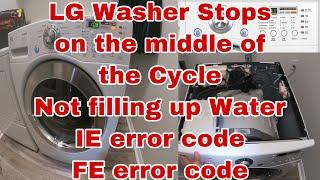 How to Fix #LG Tromm #Washer Not Filling or Dispensing Water  IE or FE Error Codes  Model WM2277HW