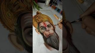 Lord Hanuman ji drawing #drawing #lordhanuman #youtubeshorts #oilpastel #shorts #shorts