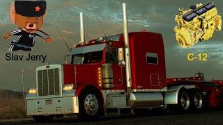 Peterbilt 379X and Caterpillar C12 driving gameplay  American Truck Simulator