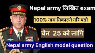 Nepal army english model question 2080  nepal army english tayari  nepal army