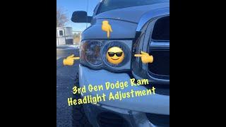 2002-2008 Dodge Ram Headlight Adjustment