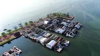 Boathouses on Canandaigua Lake drone video Finger Lakes New York August 2021 Canandaigua NY