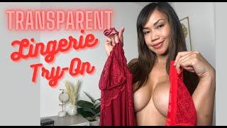 TRANSPARENT LINGERIE TRY ON
