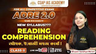 CLASS 02 - READING COMPREHENSION  ADRE 2.0  CSAP IAS ACADEMY