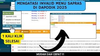 MENGATASI INVALID DATA SAPRAS DI DAPODIK 2025  1 KALI KLIK SELESAI  MUDAH DAN CEPAT