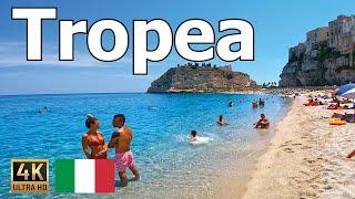 Tropea Calabria Italy - Walking Tour in 4K - Beach Town Center and Panoramic Views