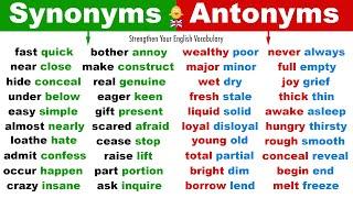 Learn 270 Synonym Words + Antonym Words in English  Strengthen Your English Vocabulary