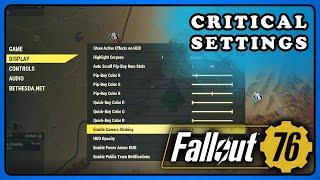 Fallout 76 Settings You Need to Change ASAP & Quick ini Fix for fps and Input Lag.