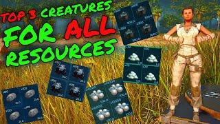 TOP 3 Creatures For EVERY RESOURCE in Ark Survival Ascended