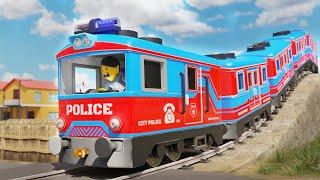 POLICE & THIEF CHASE - Lego City Cartoon - Choo Choo train kids Videos