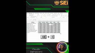 #shorts de Excel  Somar com atalho de teclado