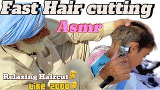 ASMR Fast Relaxing Hair Cutting ️ ZAZA Machine with barber is old public