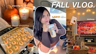 COZY FALL VLOG  fall room decor shopping new nails aesthetic prepping for fall & baking cookies