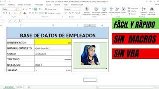  Como Hacer una BASE DE DATOS  con FOTOGRAFÍAS en EXCEL   SIN MACROS VBA