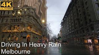 Driving In Heavy Rain  Melbourne Australia  ASMR  4K UHD