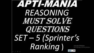 Must Solve Questions Set 5 Sprinters ranking