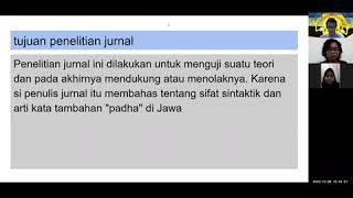 Presentasi Kelompok 1 Ibu Atin The Verbal Auxiliary padha in Contemporary Javanese