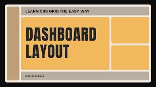 CSS Grid - Create a RESPONSIVE DASHBOARD Layout in minutes