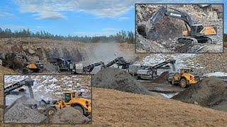 Volvo EC750EL  L260H  Jonsson L130  Jonsson L550 Cone Crusher  4K 60fps